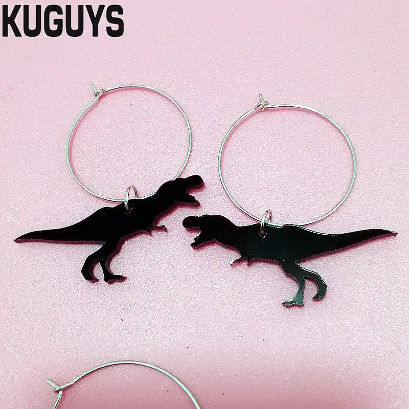 Dinos- the Dinosaur Acrylic Hoop and Dangle Earrings 3 Styles