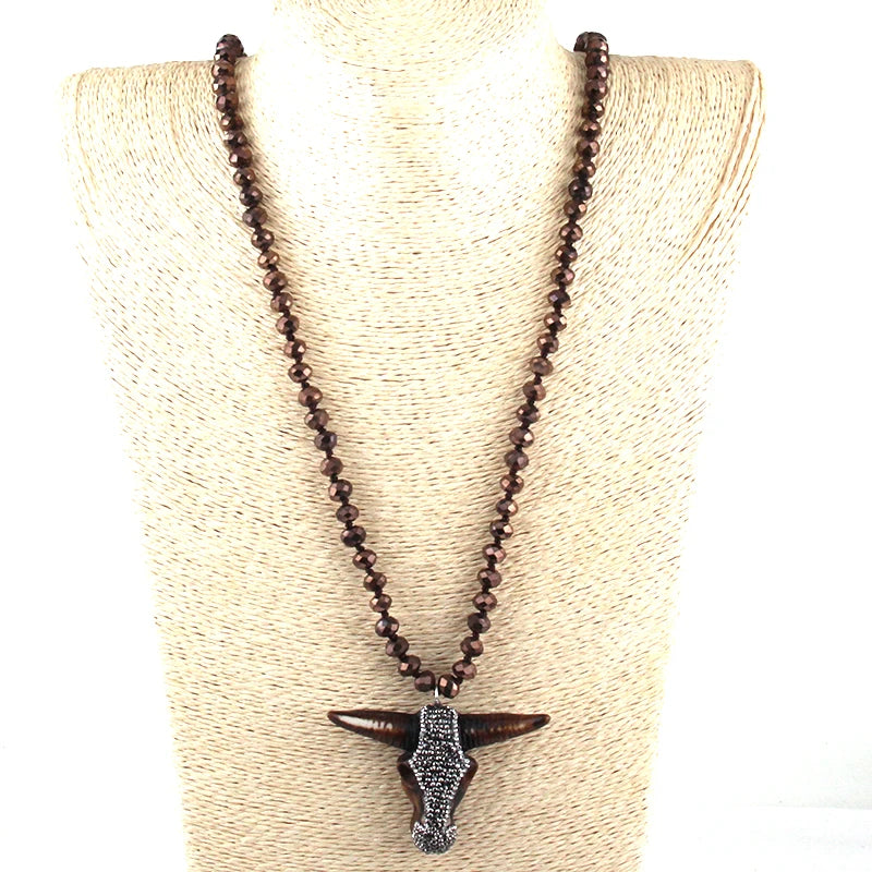 Head Candy- the Steer Skull Bejeweled Necklace 2 Colors