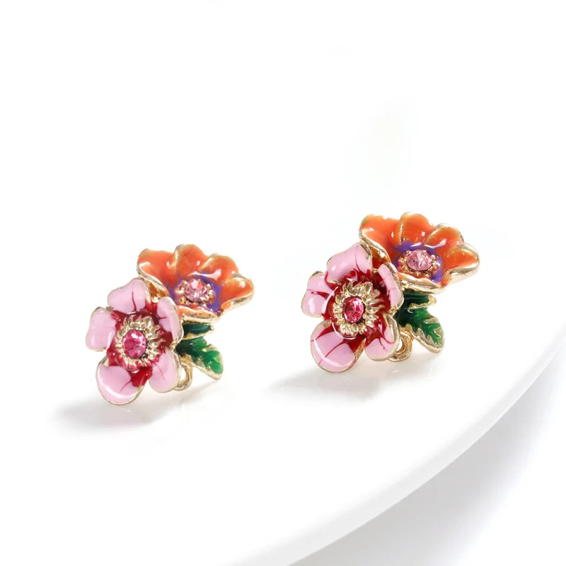 Florals- the Flower and Rhinestone Earrings Collection