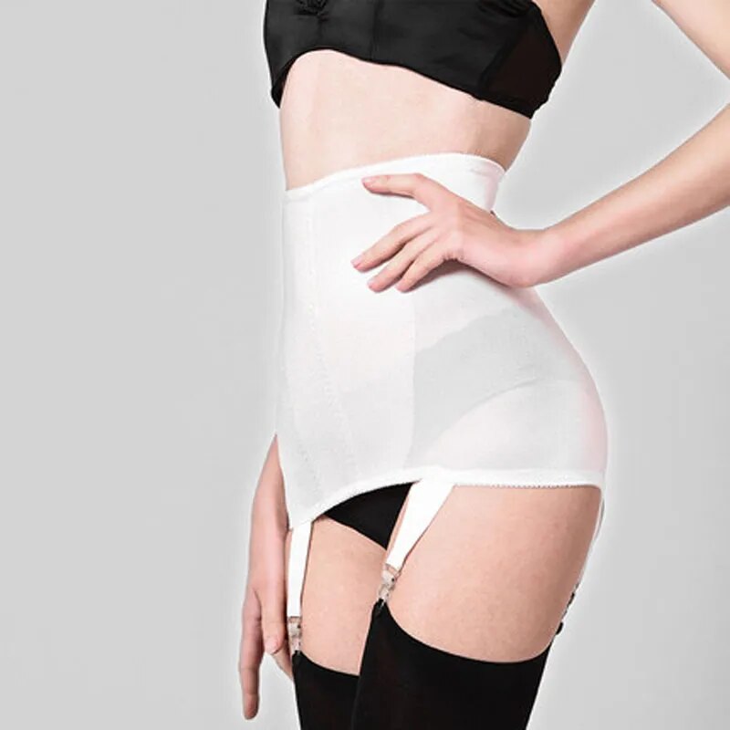 Hold Up- the Open Bottom Girdle Shaper with Garters Plus Sizes