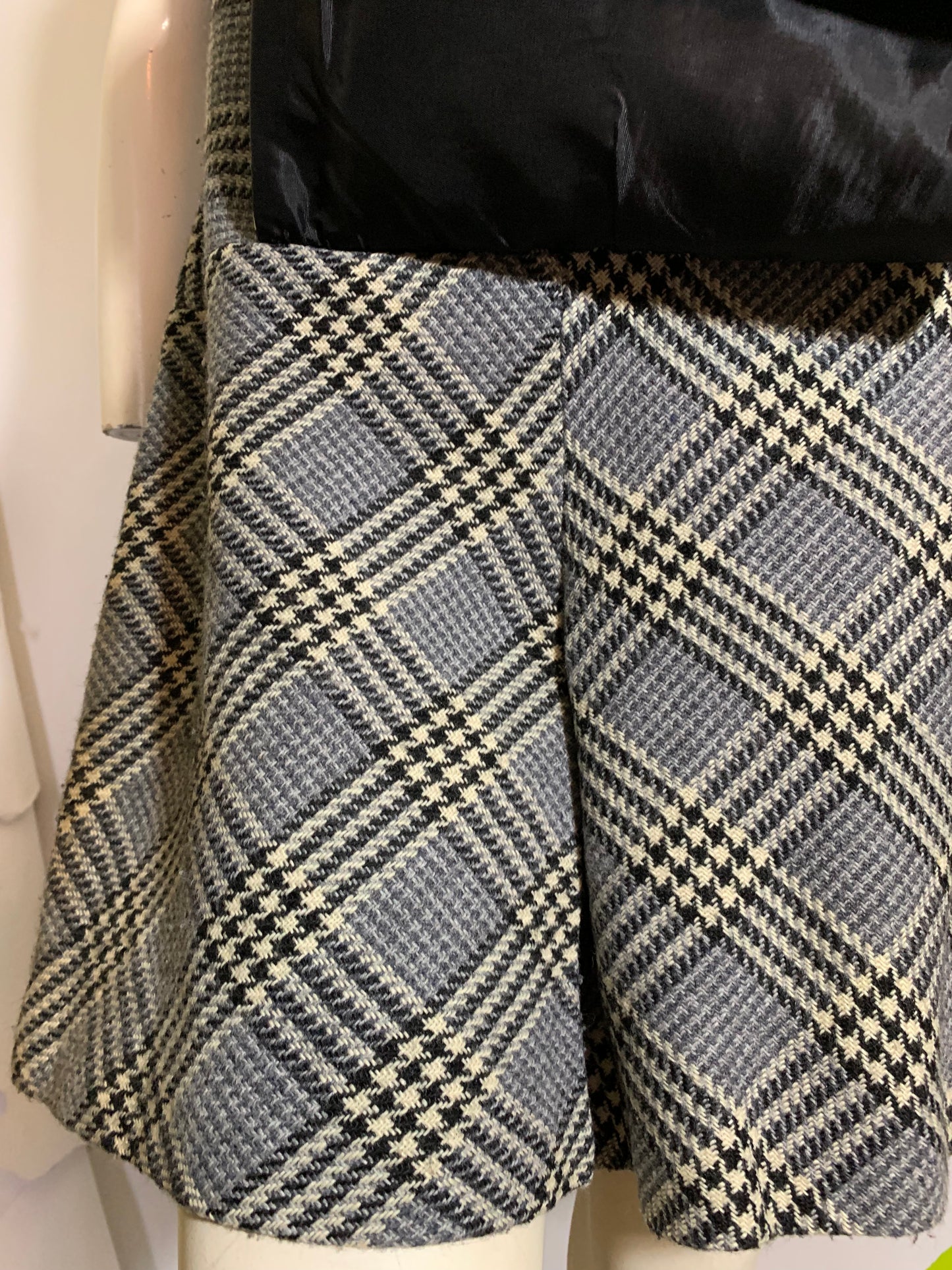 Brown and Black Plaid Wool Sleeveless Scooter Dress circa 1960s