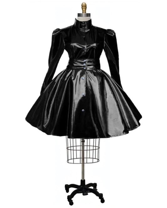 Plastique- the PVC Nipped Waist Full Skirt Dress 10 Colors