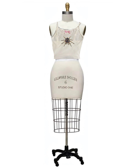 Tarantula- the Spider Print Lace Trimmed Camisole
