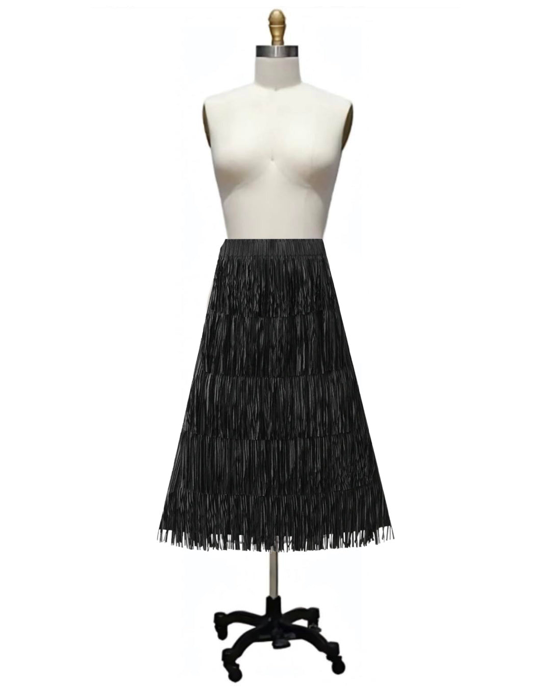 Infringed- the Tiered Fringed Midi Length Skirt 10 Colors