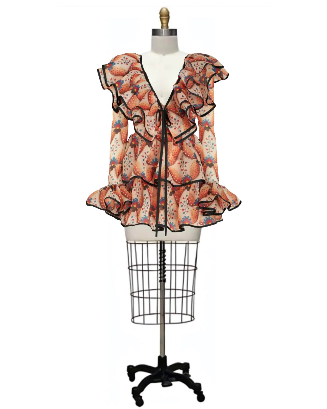 Penelope- the Mega Ruffled 70s Style Mini Dress 2 Color Ways