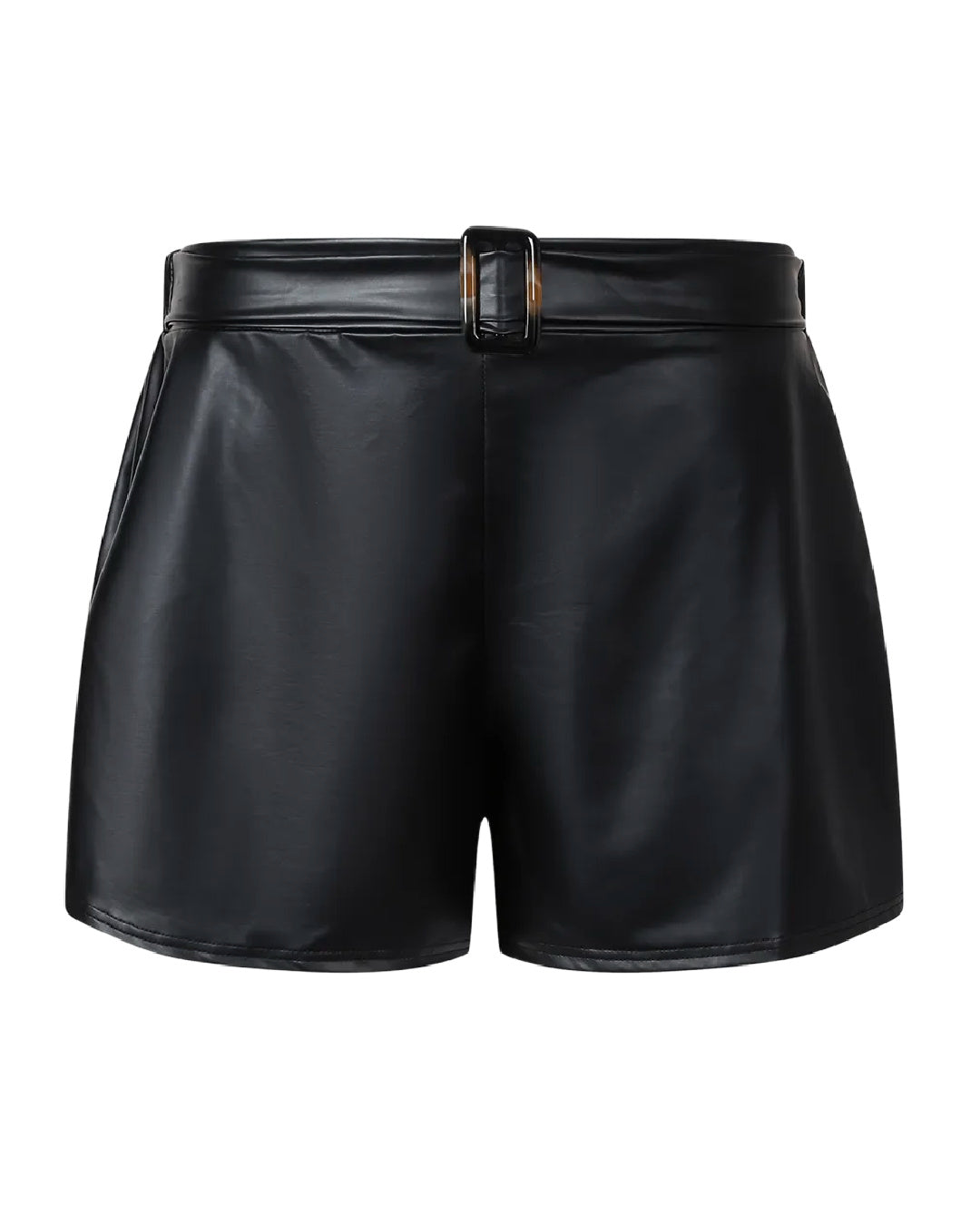 Hot- the Black Faux Leather Short Shorts Plus Sizes