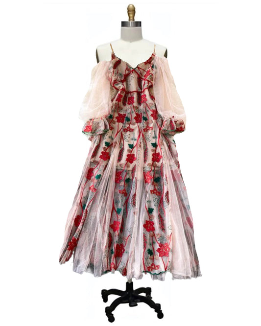 Iridessa- the Pink Floral Print Fairy Princess Dress