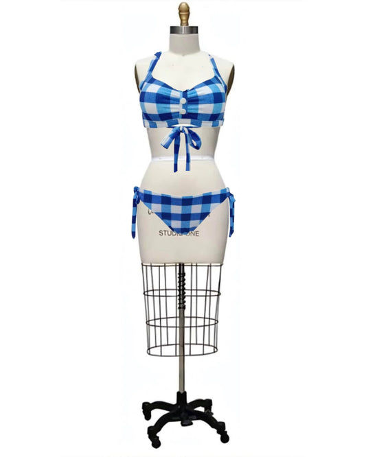 Stella- the Checkered 2 Piece Swimsuit Set Separates 3 Color Ways