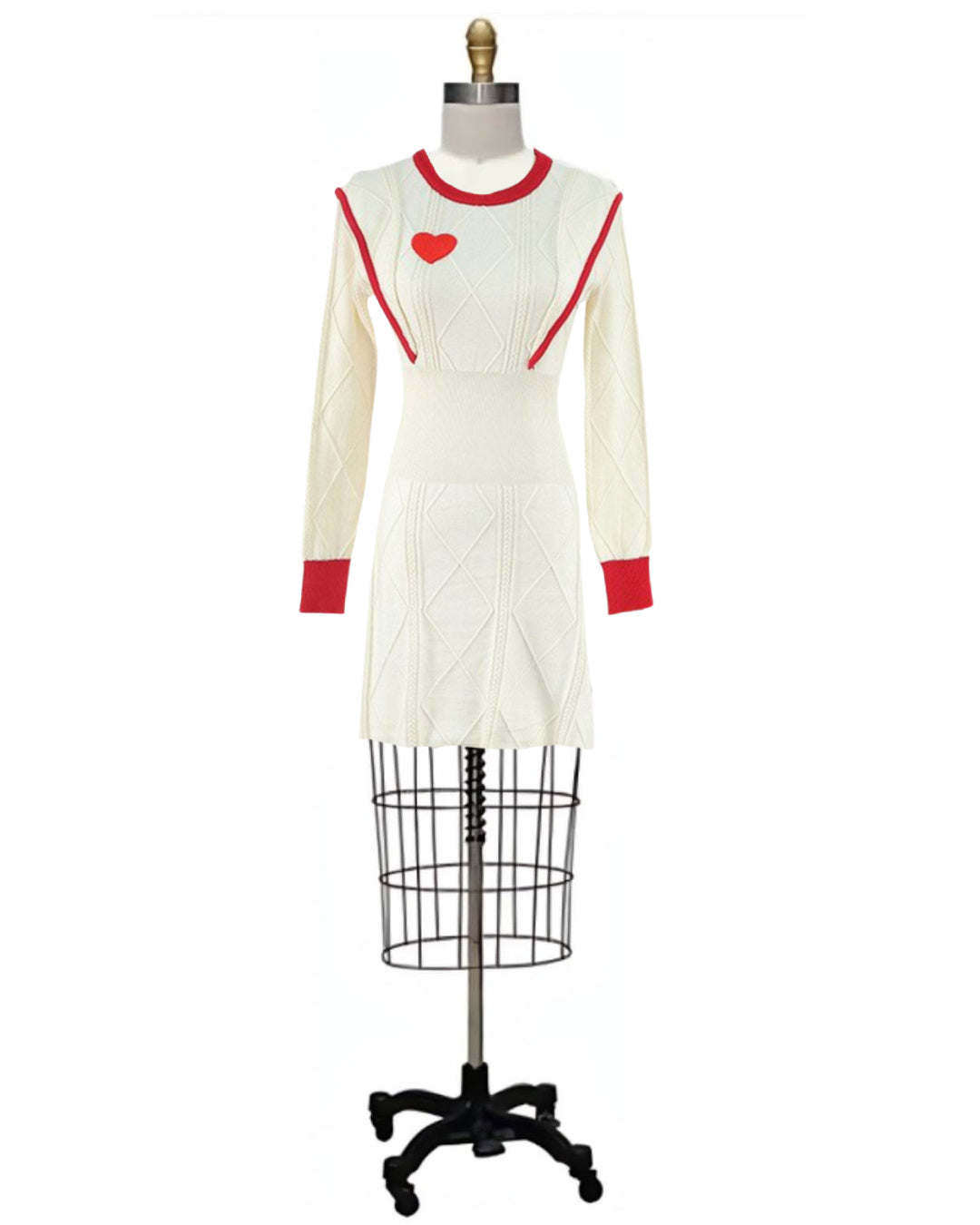 Fenced- the Fencing Style Heart Design Sweater Dress