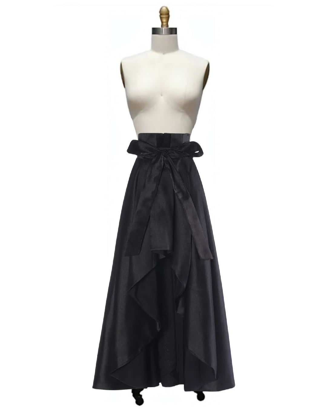 Kneecapped- the High Low High Waist Satin Skirt Black or White