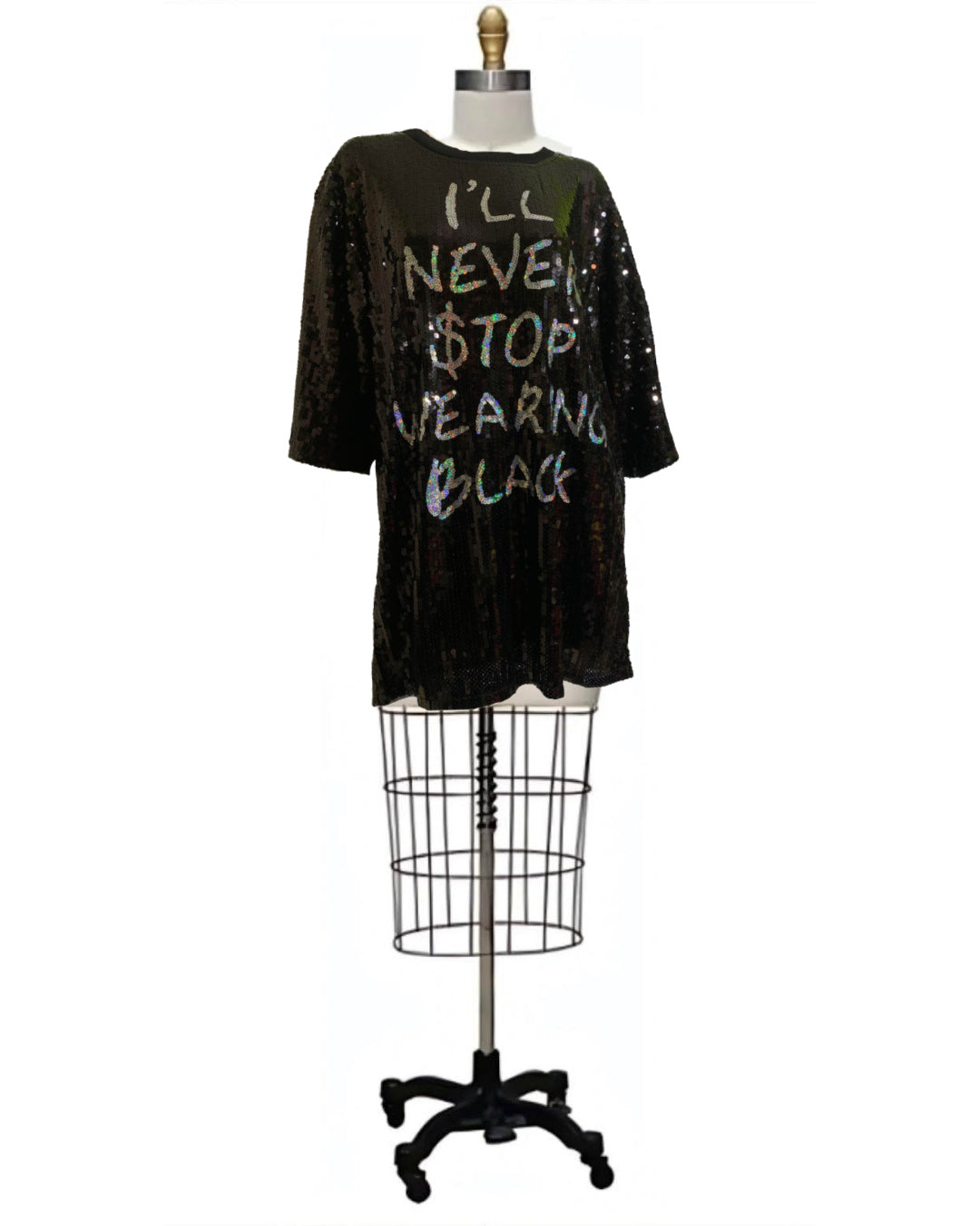 Don't Stop- the I'll Never Stop Wearing Black Sequined Mini Dress