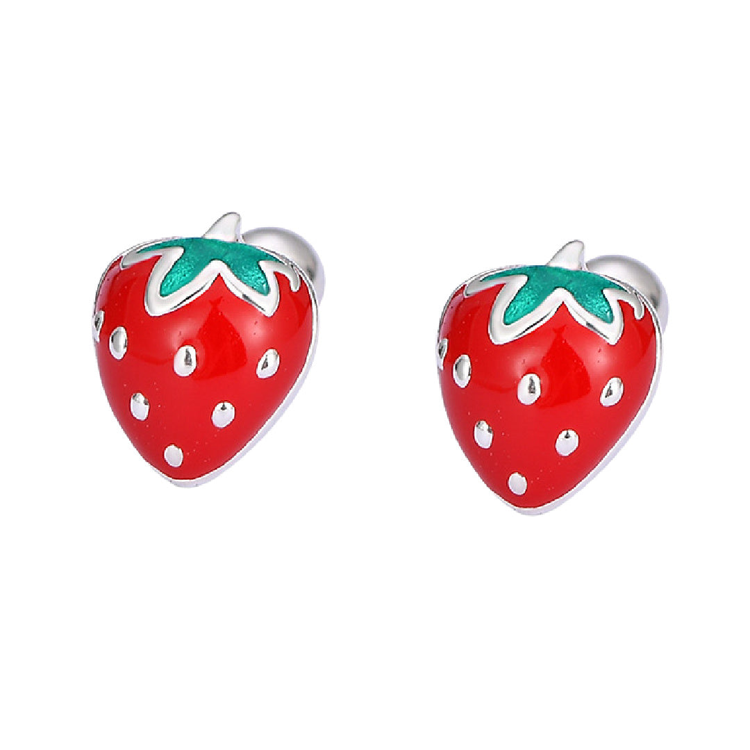 Fruity- the Tiny Strawberry Stud Earrings