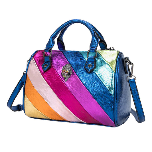 Glambow- the Metallic Disco Glam Rainbow Striped Handbag