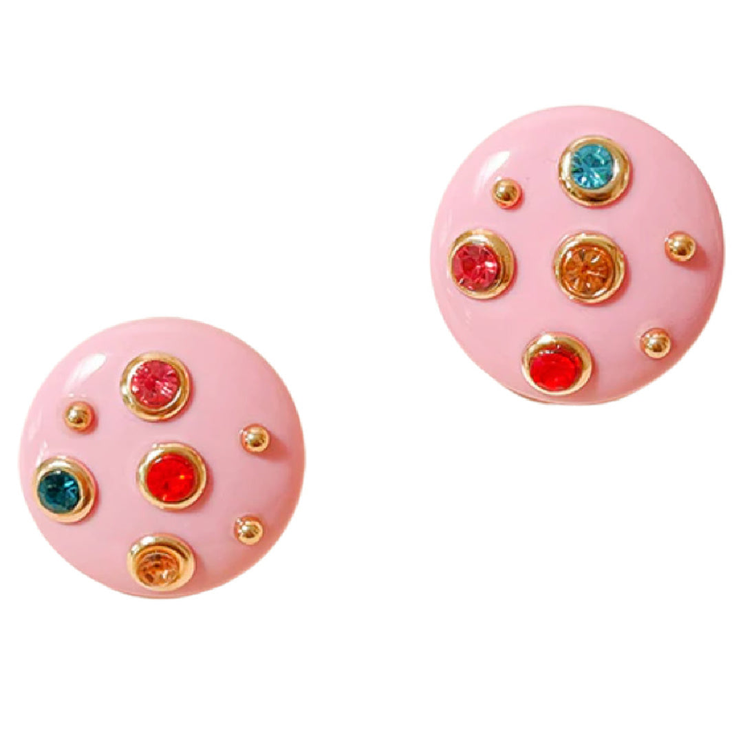 Gina- the1950s Style Rhinestone Dotted Earrings 5 Colors