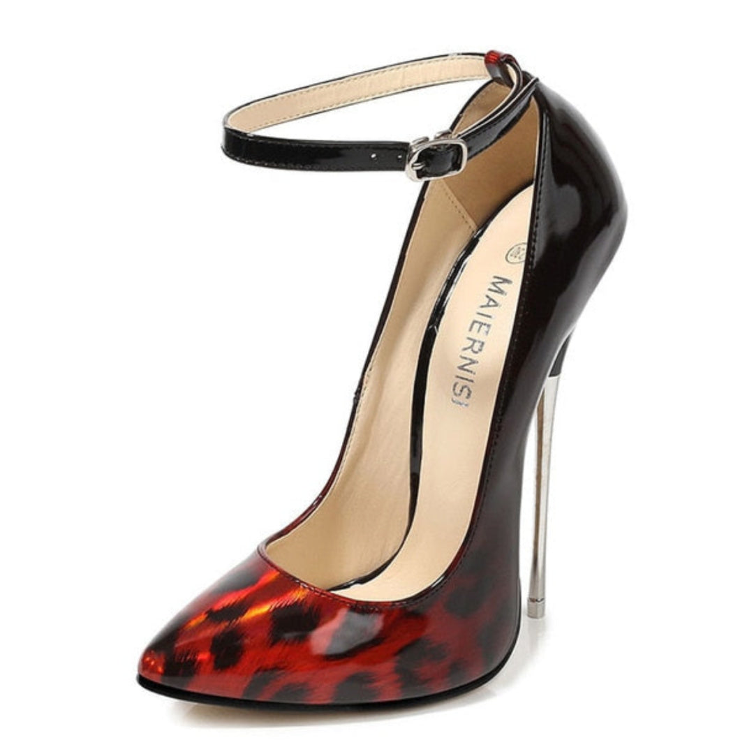 Sky Scraper- the Leopard Print Ombré Metal Heel Stiletto Shoes 3 Color Ways