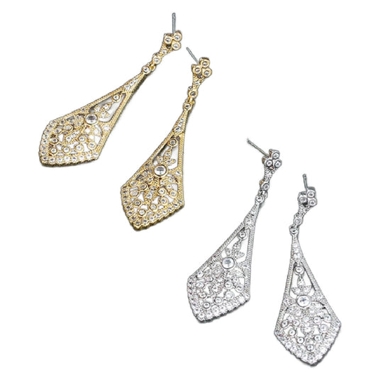 Danforth- the Crystal Filigree Dangle Earrings 2 Colors