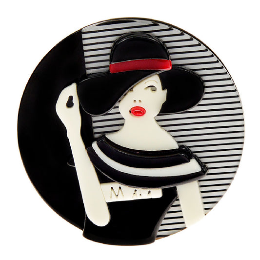 Judy- the Red Lipped Lady Brooch