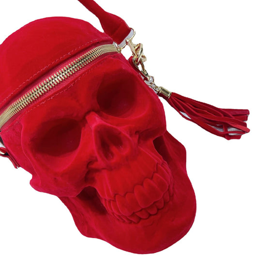Masque- the Flocked Death Skull Mini Handbag