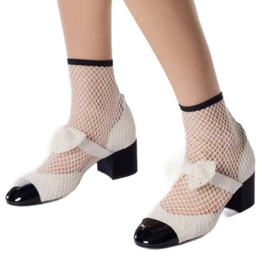 Caught- the Fishnet Layered Black and White Shoes 2 Styles 3 Colors