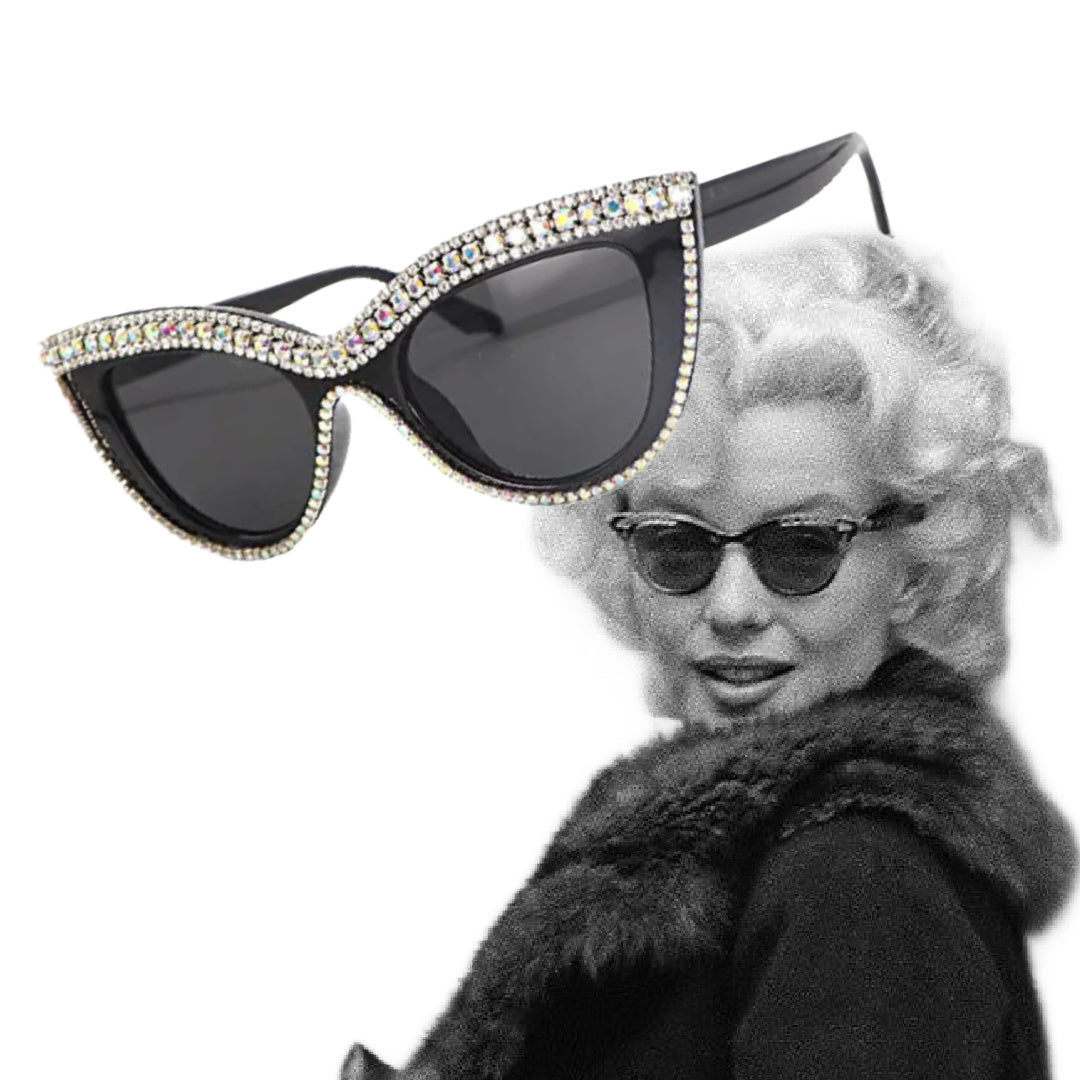 Marilyn- the Marilyn Inspired Rhinestone Cat Eye Sunglasses 8 Colors