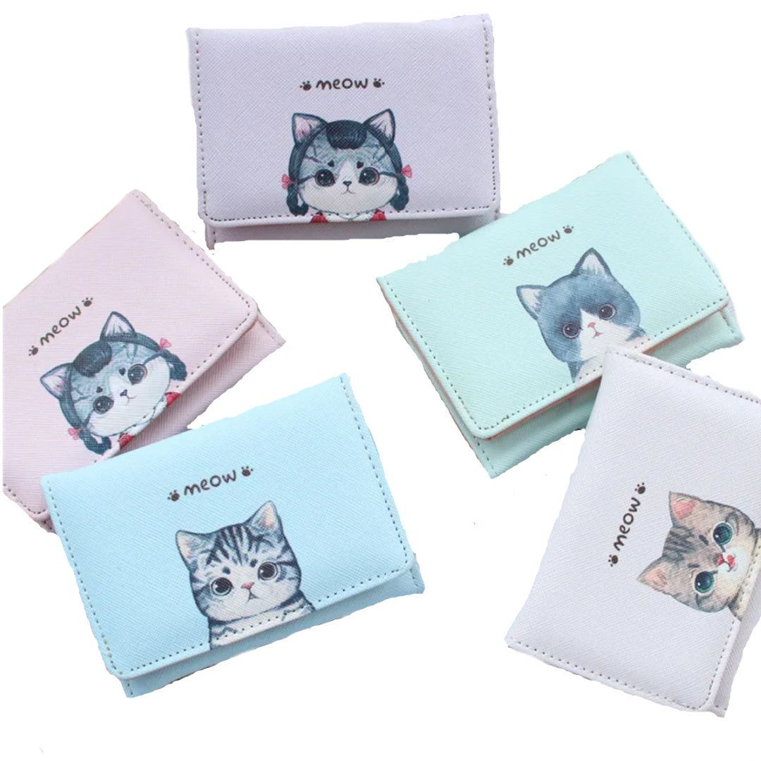 Happy- the Pastel Kitty Face Wallet