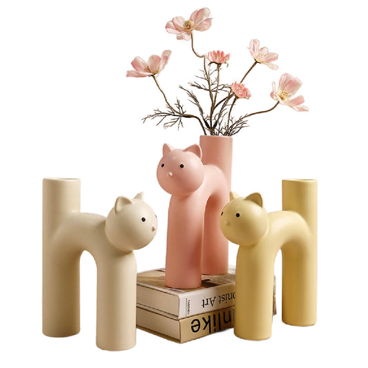 Felinious- the Pastel Kitty Cat Vase Collection