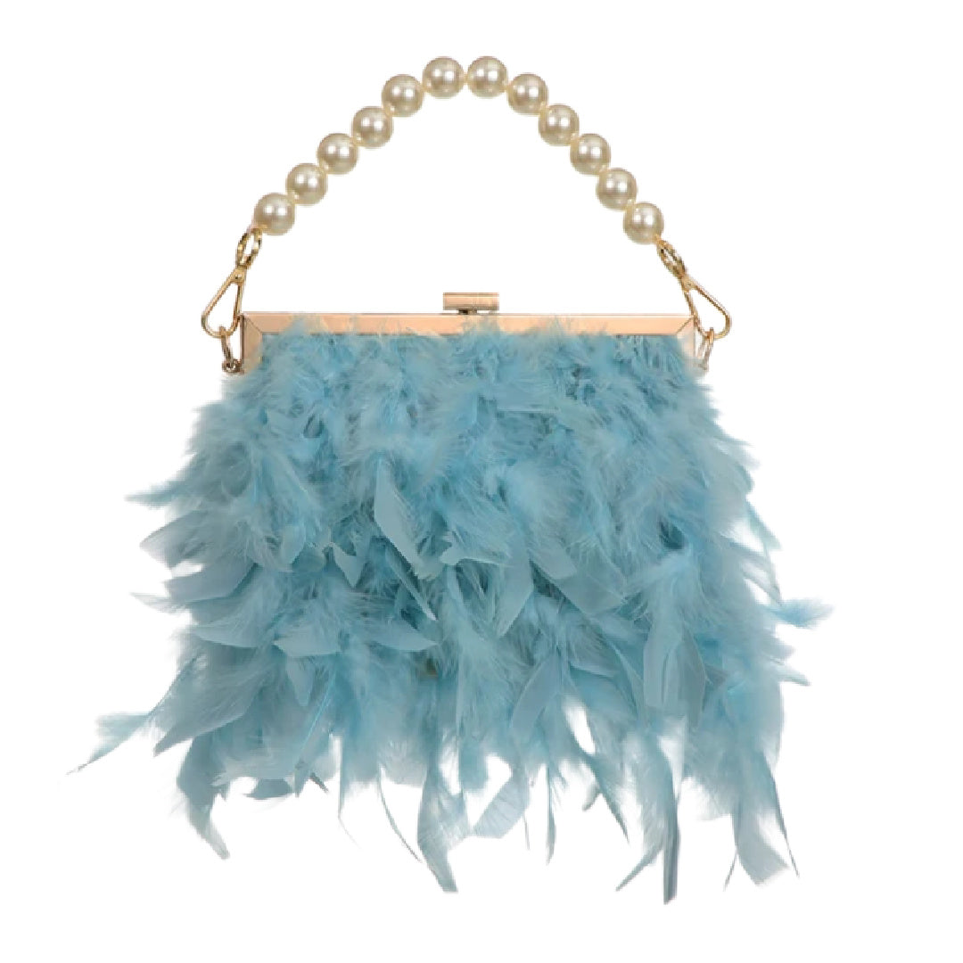 Polly- the Feather Adorned Evening Bag 6 Colors