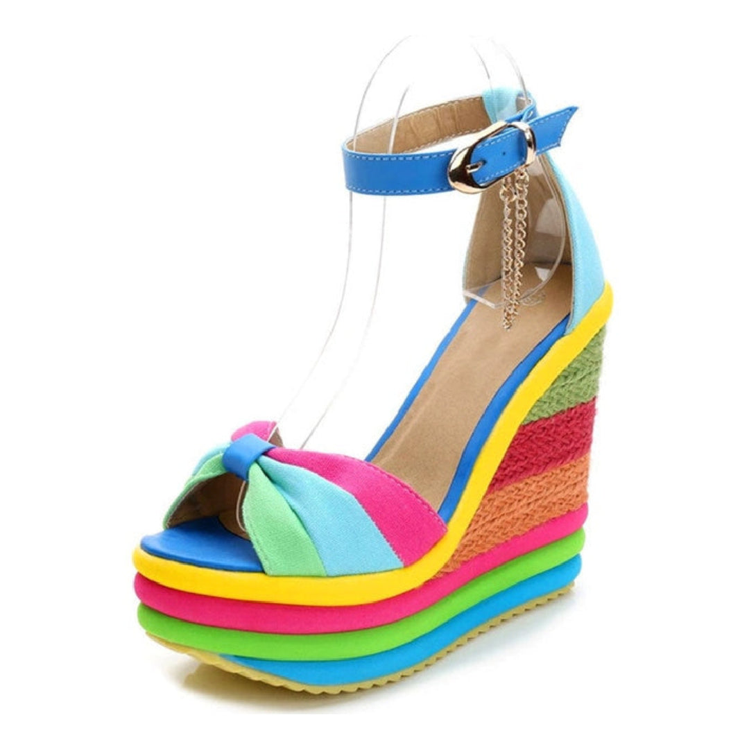 Salvatore 3- the Rainbow Wedge Heeled Shoes