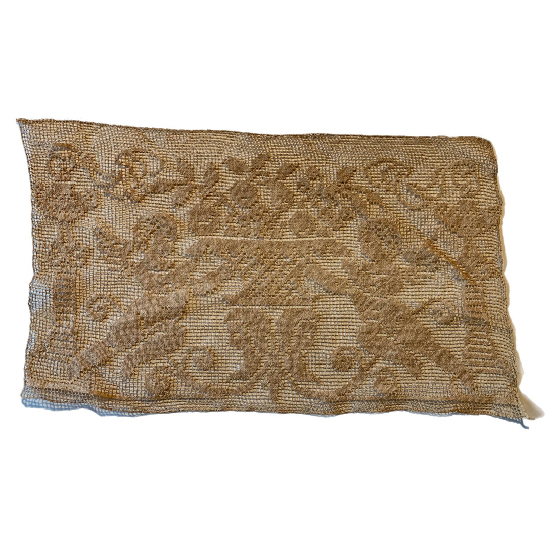Cherub Filet Lace Panel circa 1900