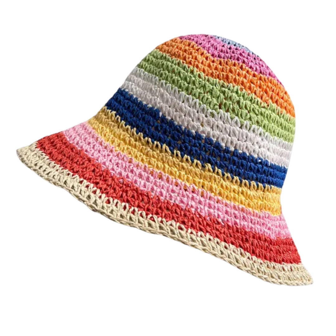 Delia- the Striped Crochet Sisal Bucket Hat 4 Color Ways