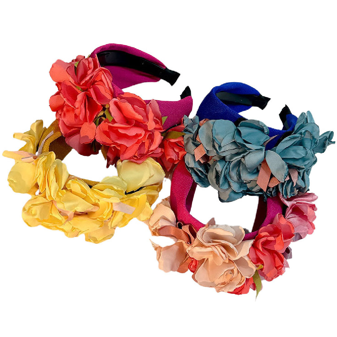 Posies- the Flower Topped Wide Headband 4 Colors