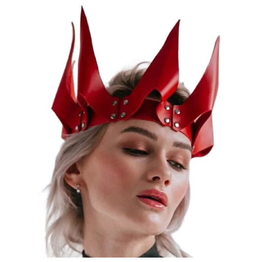 Queened- the Faux Leather Riveted Crown 2 Colors