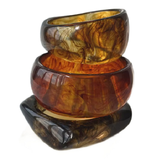 Haze- the Autumn Hued Smoky Acrylic Bangle Bracelets