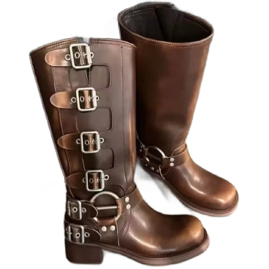 Buck Up- the Buckle Trimmed Rubber Engineer Boots