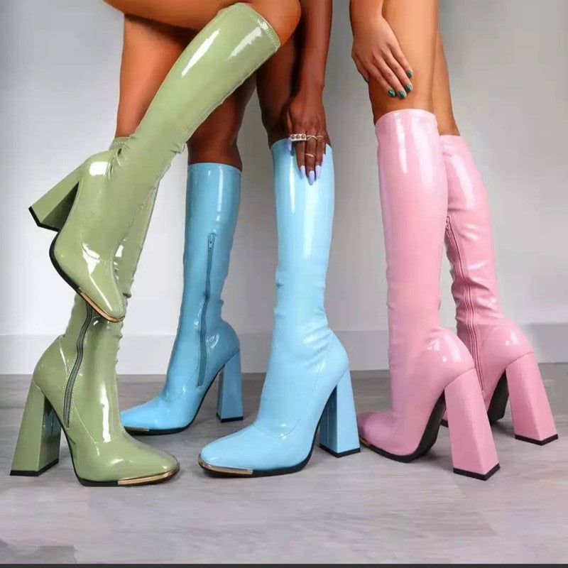 GoGoGo!- the Modern Go-Go Boot in Patent Vinyl 5 Colors