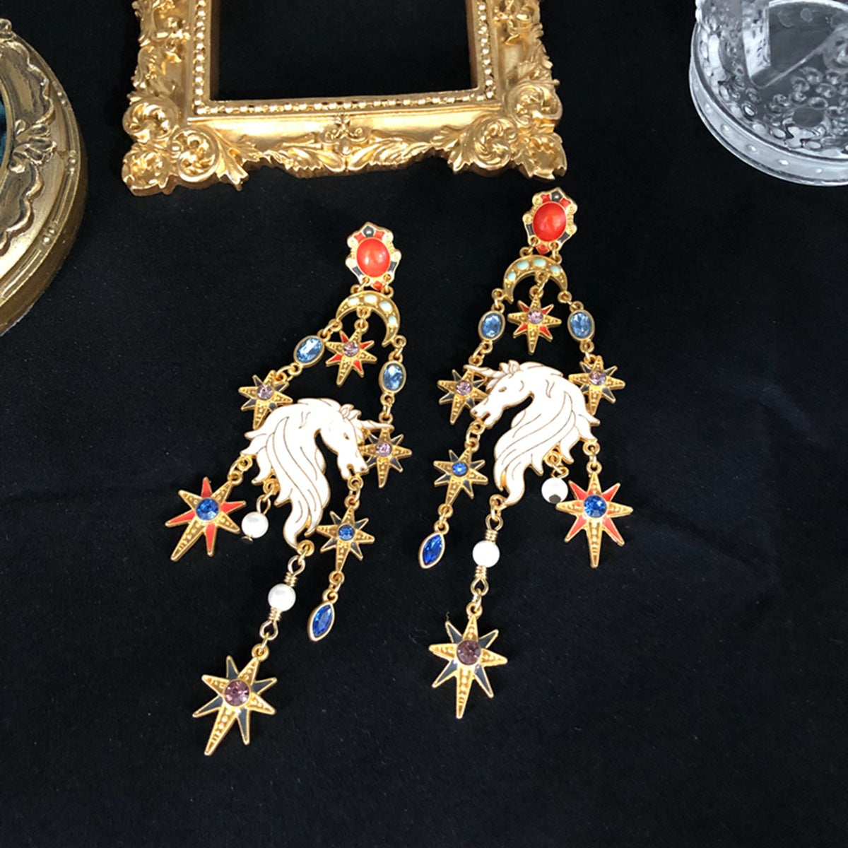 Last Unicorn- the Baroque Unicorn Dangle Earrings