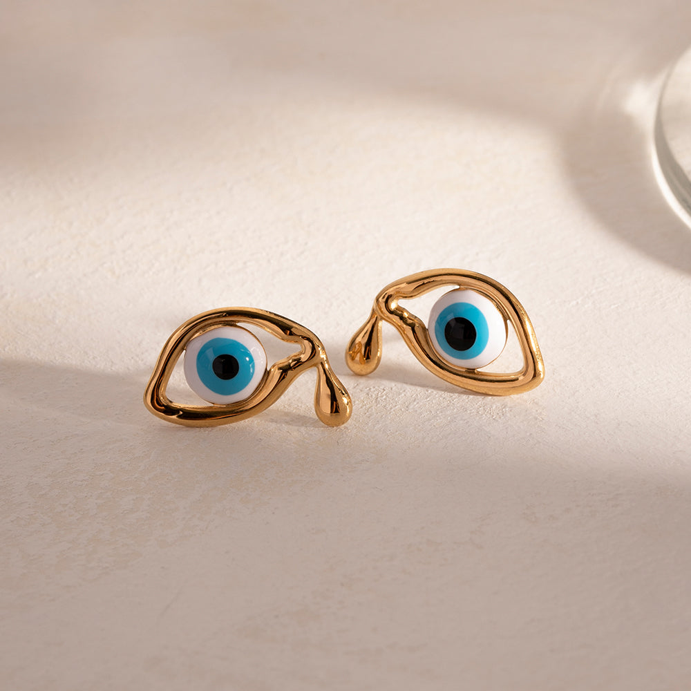 Dali- the Surrealist Crying Blue Eye Earrings