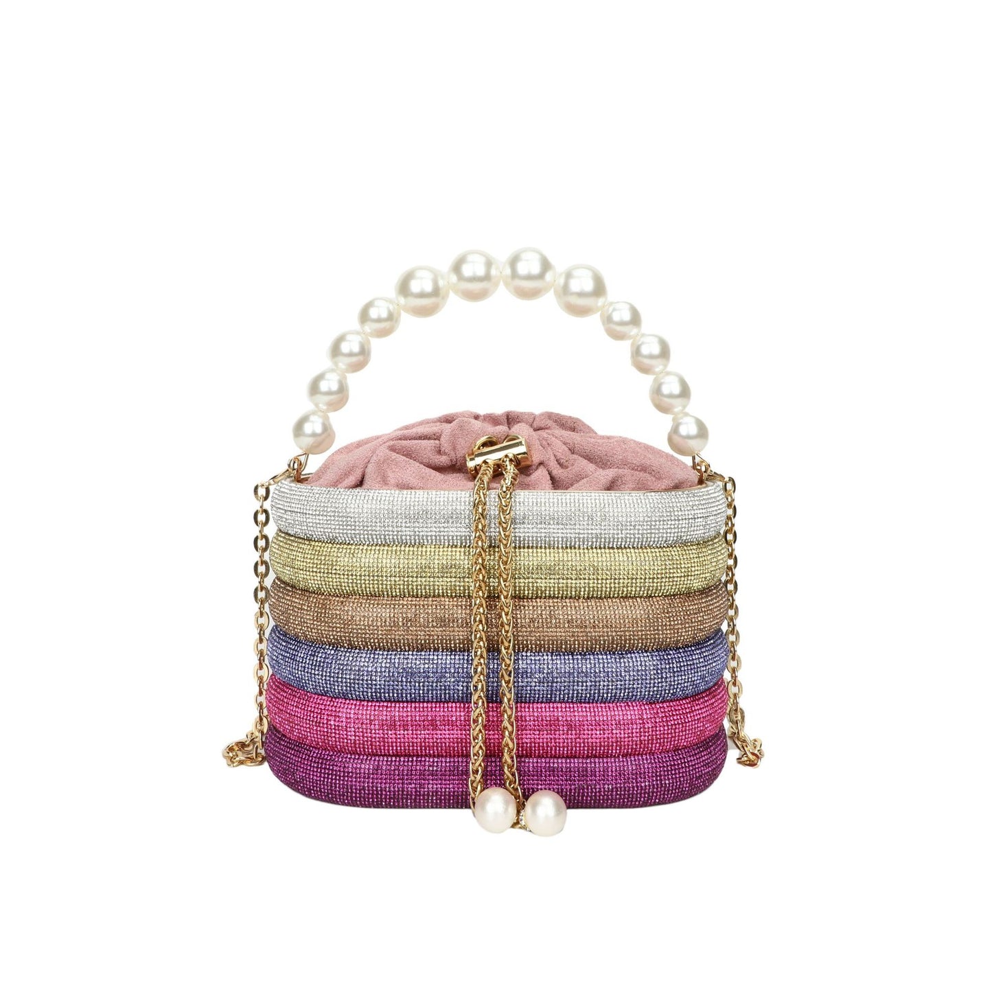 Judy- the Rainbow Stacked Rhinestone Handbag 4 Color Ways