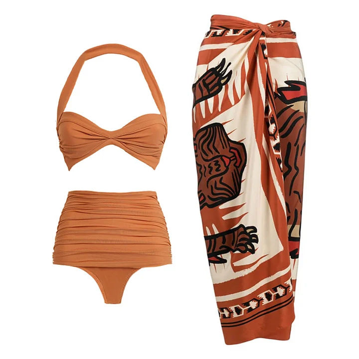 Tiki- the 1940s Style Tiki Swimsuit and/or Skirt 2 Styles Swimsuit