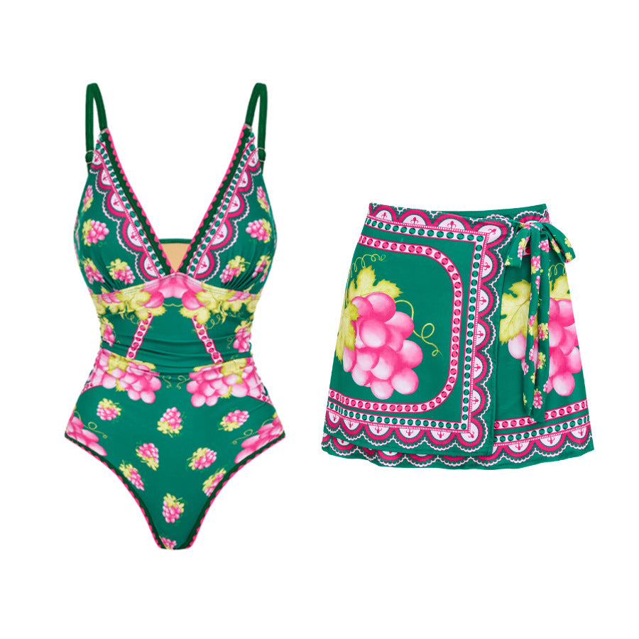 Grappa- the Grape Print Folkloric Print Swimsuits and Skirts Collection