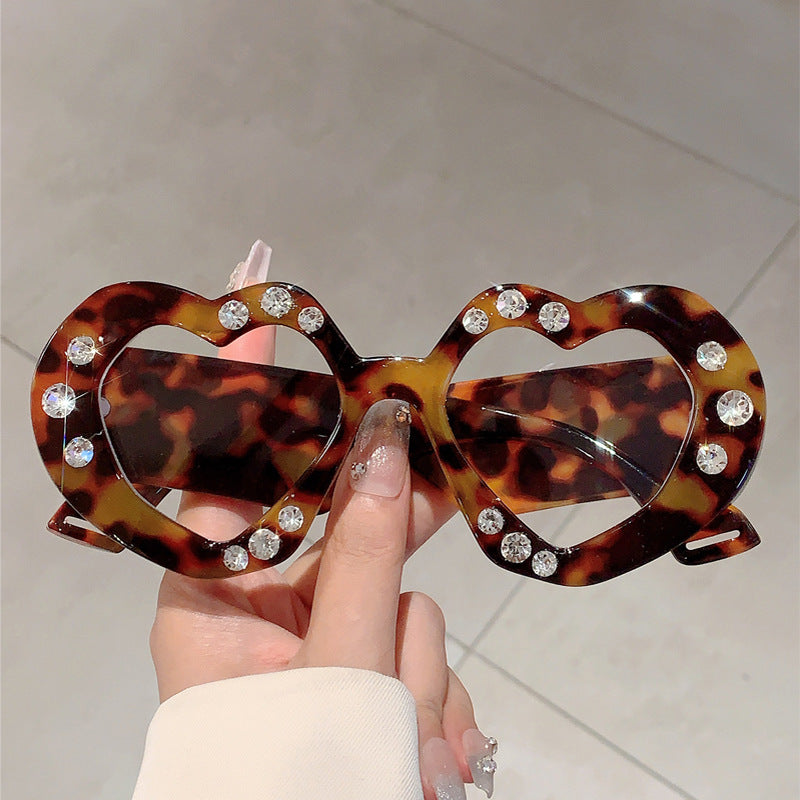 Eye Candy- Dotted Heart Frame Sunglasses 4 Colors