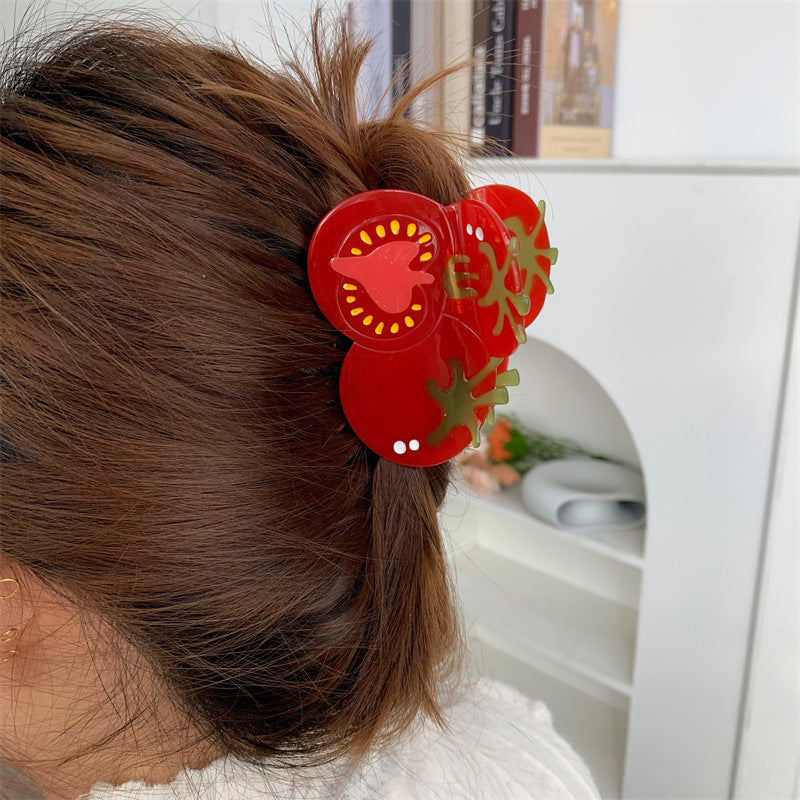 Tomahto- the Acrylic Tomato Hair Clips 2 Styles