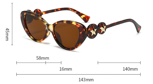 Cat Power- the Star Studded Cat Eye Sunglasses 5 Colors