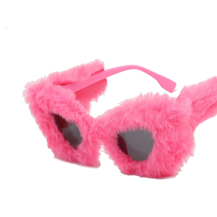 Faux- the Faux Fur Covered Cat Eye Sunglasses