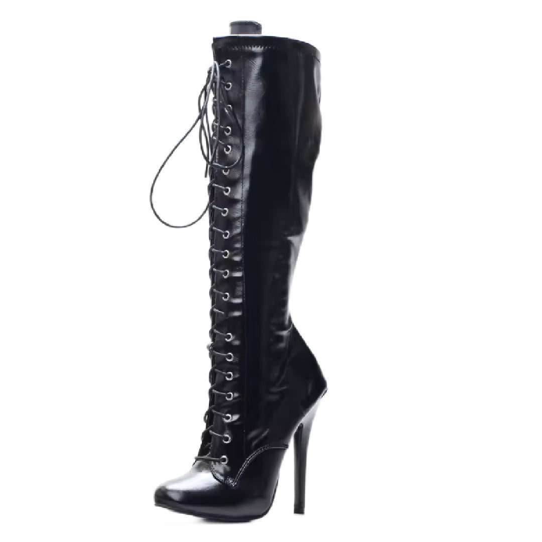 Felicia- the High Heeled Black Patent Fetish Boots
