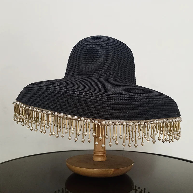 Shady- the Fringe Trimmed Wide Brim Hat