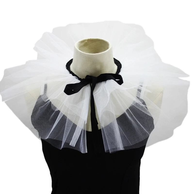 Marina- the Pink and Black Tulle Ruff with Ribbon (3 color ways)