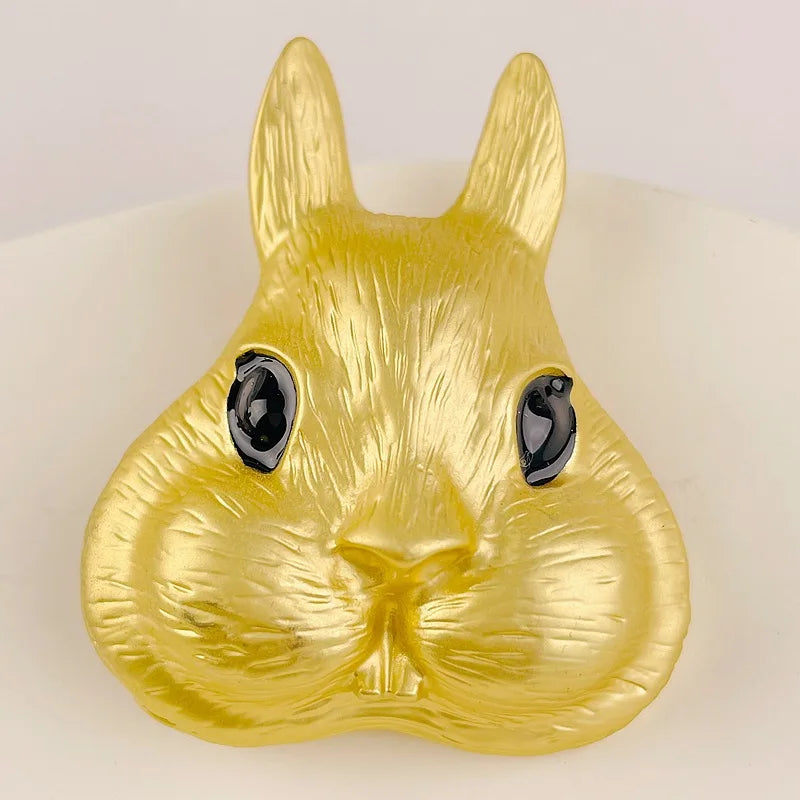 Nibbles- the Golden Bunny Brooch or Earrings