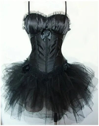 Black Swan- the Tulle Skirted Corset Dress 2 Styles Plus Sizes