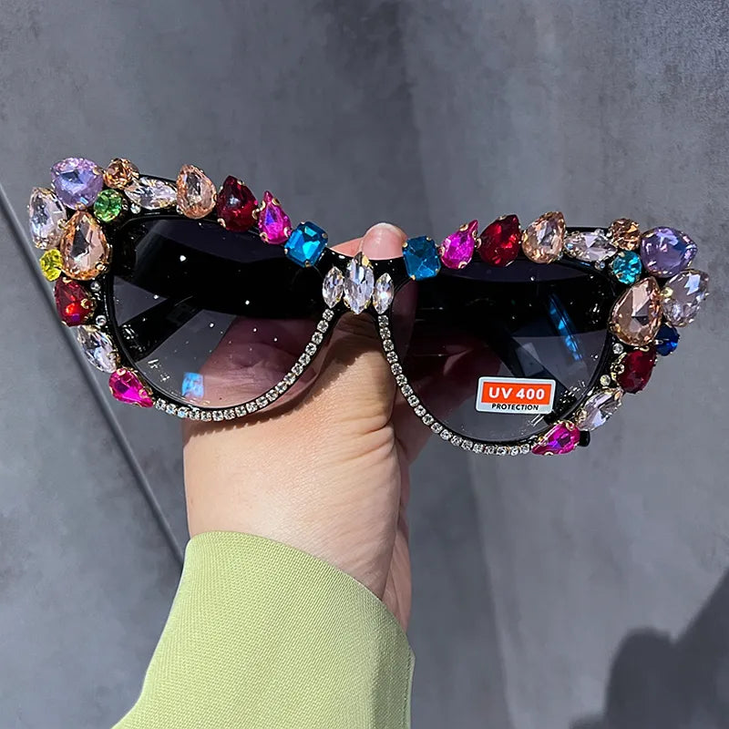 Glamazon- the Rhinestone Trimmed Cat Sunglasses